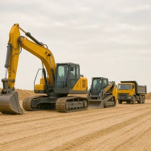 An excavator on a work site