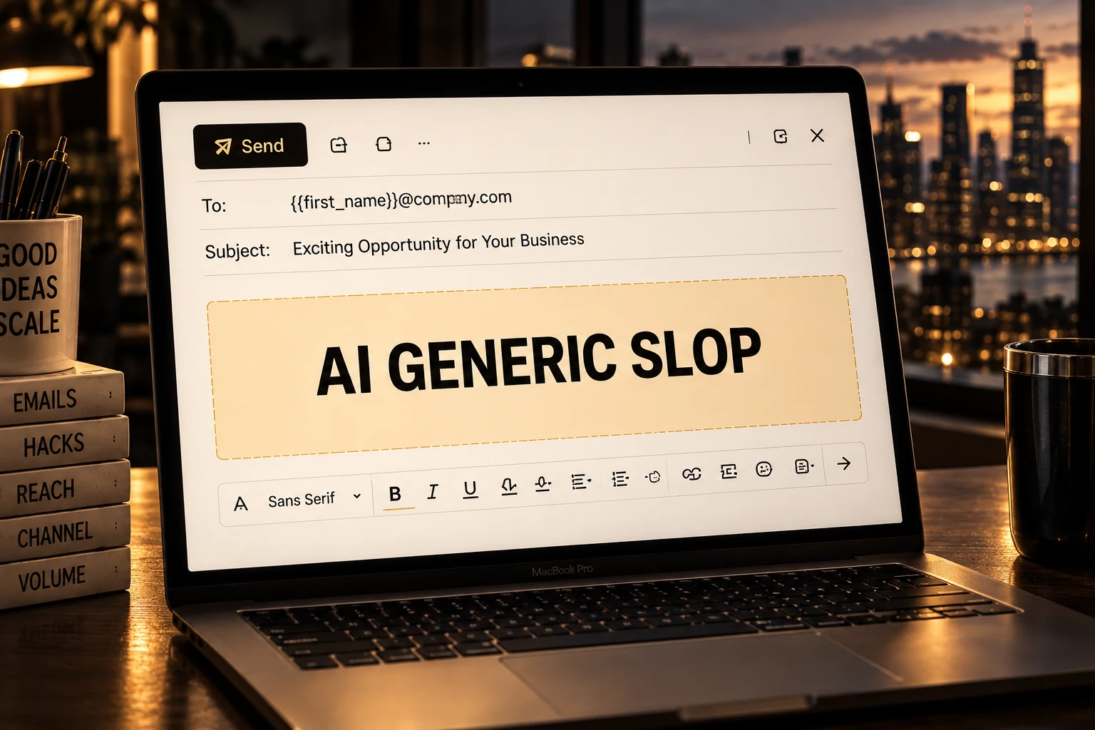 Photo card: AI can write the email
